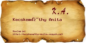 Kecskeméthy Anita névjegykártya
