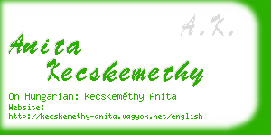 anita kecskemethy business card