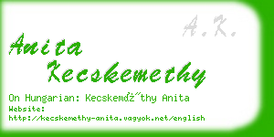 anita kecskemethy business card